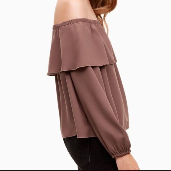 Aritzia Wilfred Morel Off Shoulder  Blouse Pink - Picture 3 of 14